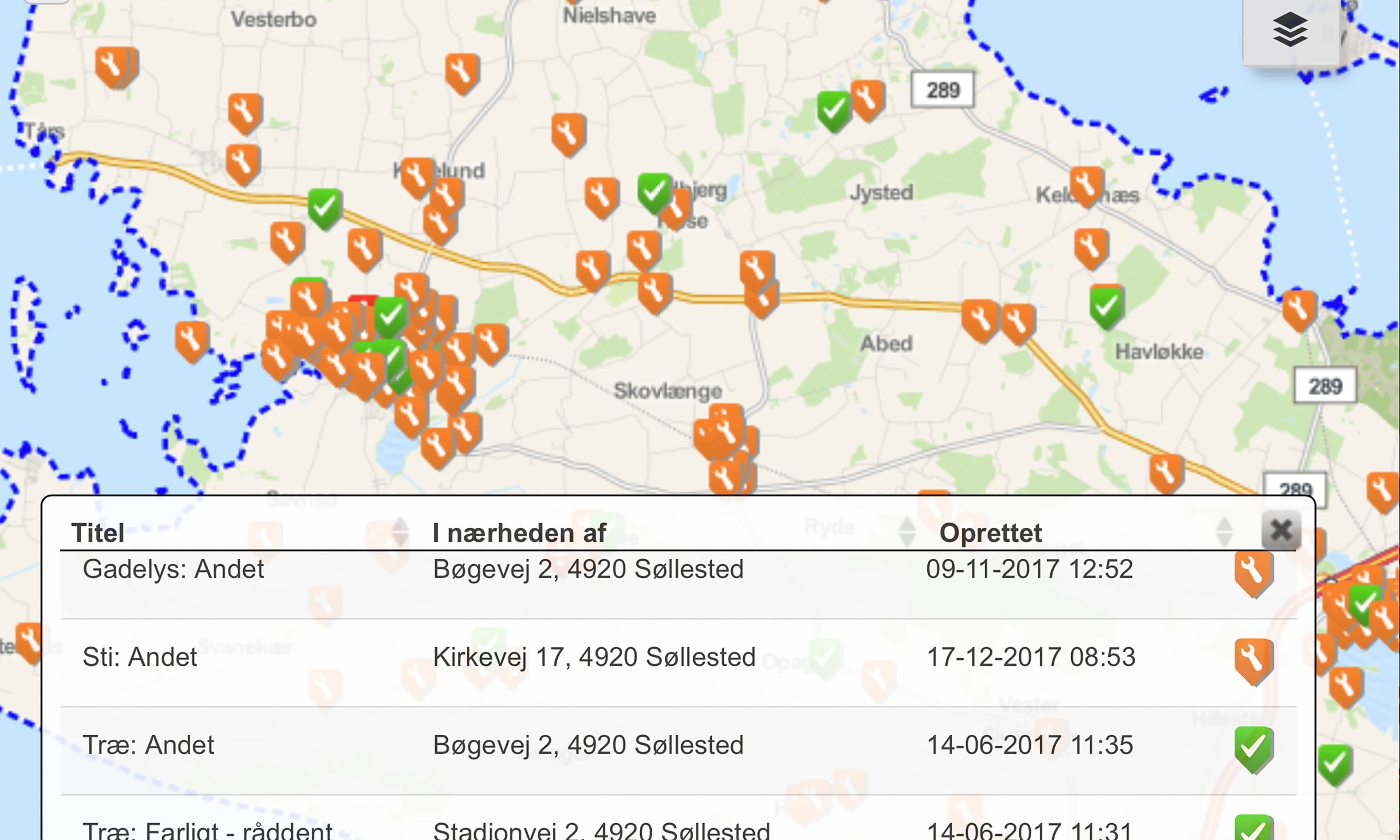 I Lolland Kommune kan borgerne indmelde observerede problemer direkte til kommunen via en app - eller via computer.