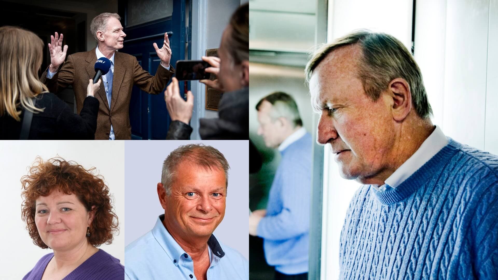 Flere politikere har forsøgt at gøre comeback med en dom bag sig. Nogle har haft større held end andre. På billedet ses Klaus Riskær, Linda Sommer, Per B. Jeppesen og Peter Brixtofte.